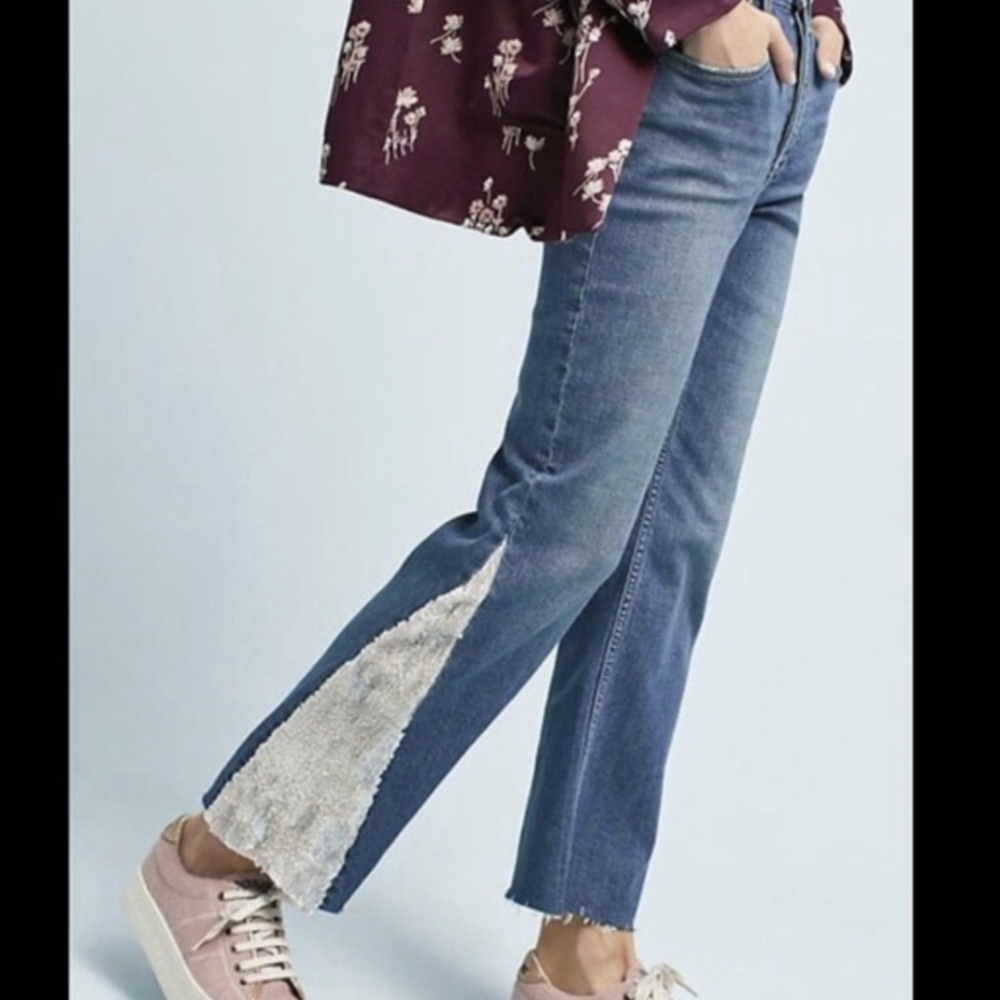 Anthropologie Pilcro and Letterpress Sequin Jeans